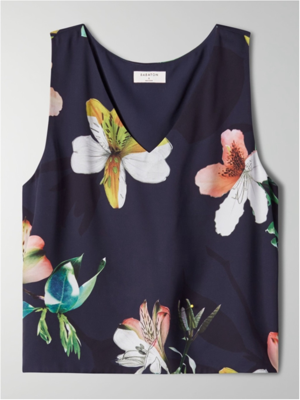 LIKE NEW Babaton Murphy Shell Blouse in Navy Floral Size XS